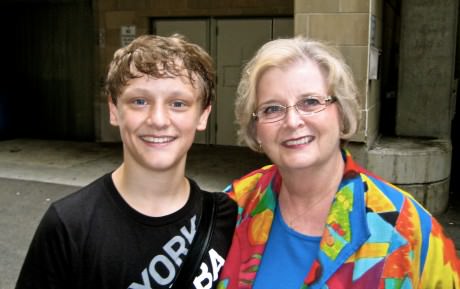 Ben and his grandmother Olivia last week in Boston where Ben was performing in 'Billy Elliot.' Photo by Glenn Cook.