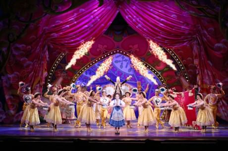 Hilary Maiberger(Belle) and the cast of Disney's 'Beauty and the Beast.' Photo by Joan Marcus.
