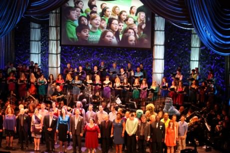 The cast and crew of 'From Broadway With Love: A Benefit Concert For Sandy Hook' on January 28, 2013 in Westbury, CT. 