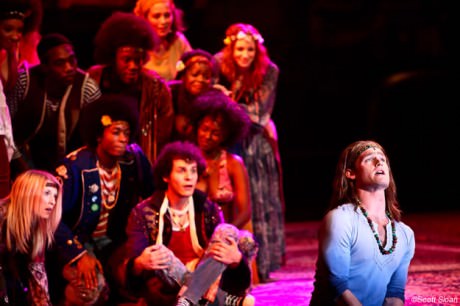 Claude (Noah Plomgren) and The Tribe of 'Hair.' Photo by Scott Sloan. 