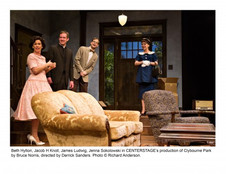 Beth Hylton, Jacob H Knoll, James Ludwig, Jenna Sokolowski in CENTERSTAGEÕs production of Clybourne Park by Bruce Norris, directed by Derrick Sanders. Photo © Richard Anderson.