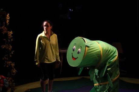 Maddie (Katie Jeffries) and The Inchworm (James Jager). Photo by Curtis Jordan. 