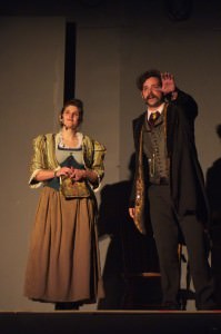Annie (Moira Goldie Horowitz) and H.H. Holmes (Derek Vaughan Brown). Photo by  Tommy McConlogue. 