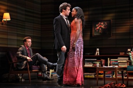 From left, Eddie Kaye Thomas, Jonathan Groff and Rutina Wesley in 'The Submission' at MCC. Photo by Sara Krulwich/The New York Times.