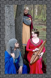King Arthur (Gary Seddon), Lady Guenevere (Emily Mudd), and Lancelot (Ben Harris). Photo courtesy of 2nd Star Productions. 
