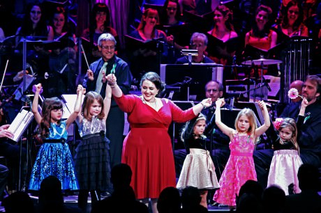 Nikki Blonsky and Newtown Girls (L to R: Hailey Avari, Lauren Smiley, Lauren Jacobs, Devyn Reilly and Meghan Bailey). Photo by Grace Rainer Long. 