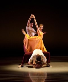 Richmond Ballet's Shira Lanyi, Jess Bechard, and Kirk Henning in 'Ershter Vals.' Photo by Sarah Ferguson.