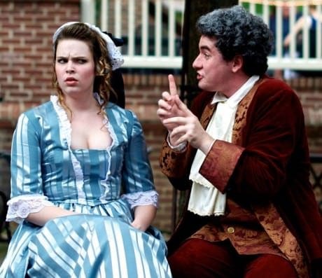  Marianne (Alyssa Bouma) and Orgon (Alex Foley). Photo courtesy of Annapolis Shakespeare Company.
