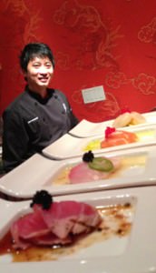 Master Sushi Chef Peter Kannasute with some of his creations.