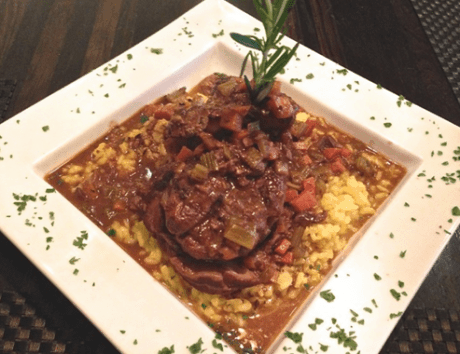 Veal Osso Buco with Saffron Risotto.