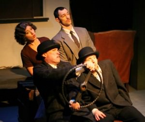 The cast of "The 39 Steps" at NextStop Theatre Company. — with Emily Levey, Nick Rose, James Finley and Evan Crump at Nextstop Theatre Company.