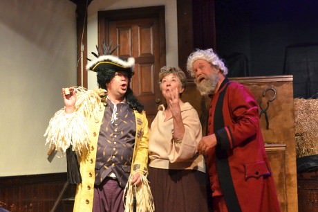  (l to r) Lord Ravensbane (John Robert Wright) Goody Rickby (Lea Billingslea), and Dickon (Tom Blair). Photo by Bill Kamberger.