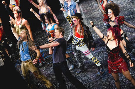 The Company of 'We Will Rock You: The Musical by Queen & Ben Elton .' Photo courtesy of f the 'We Will Rock You' on tour company. 
