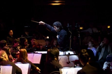 Kristofer Sanz conducts the orchestra at 'Show Boat in Concert.' Photo by Carmelita Watkinson.