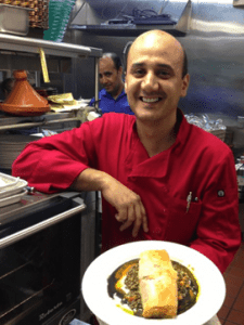 In the kitchen of Le Mediterranean Cafe with Chef Owner Driss Zahidi.