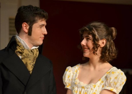 Mr. Darcy and Elizabeth: George Eichelberger and Anna Christine Taylor. Photo courtesy of Castaways Repertory Theatre.