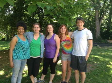 The cast of 'Breast in Shows': Left to right: Ayanna Hardy, Megan Westman, Jennie Lutz, Gracie Jones, and Chris Rudy. Not Pictured: Matt Dewberry.