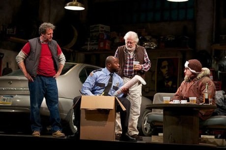 The cast of 'North of the Boulevard': Trip (Brit Whittle), Bear (Jamil A.C. Mangan), Zee (Michael Goodwin), and Larry (Jason Babinsky). Photo by Seth Freeman. Read more at https://www.commdiginews.com/entertainment/catf-dying-middle-class-south-of-north-of-the-boulevard-21862/#jM7gdbpfTY1hQoBO.99
