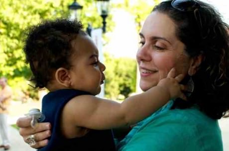 Peggy McKowen with her son Matthew (at 10 months) in 2011 at the CATF Company Picnic. Photo by Seth Freeman. 