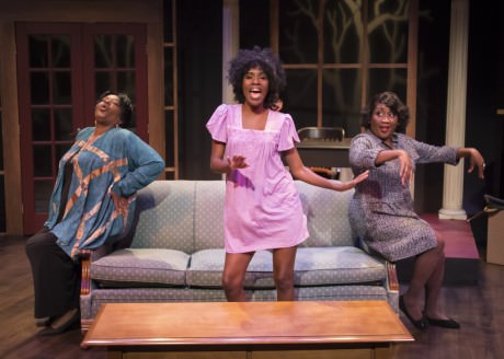 From left : Bernardine Mitchell, Ashley Ware Jenkins and Roz White in 'Three Sistahs' at MetroStage. (Photo by Chris Banks.