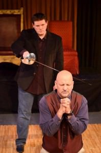 Michael J. Dombroski (Hamlet) and William Cassidy (Claudius). Photo by Robinson Photography.