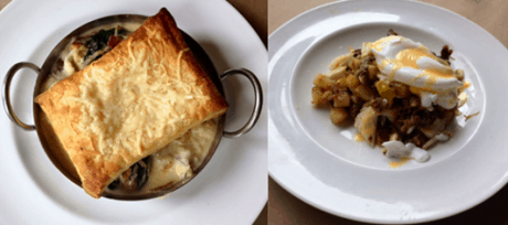 Oyster Pot Pie at High Spot and Zinfandel Beef Cheeks & Blue Crab Hash.