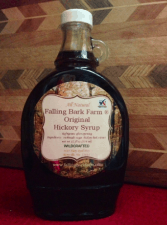 Falling Bark Farm Wildcrafted Hickory Syrup.