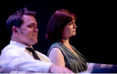 Brendan Murray as Howie Corbett and Rebecca Ellis as Corbett in 'Rabbit Hole.' Photo by Nubbs Photography.