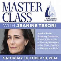 Young Artists of America Presents a Master Class with Broadway Composer Jeanie Tesori This Saturday from 9:30 AM to 11:30 AM at Round House Theatre in Bethesda