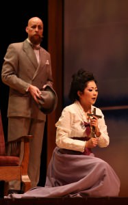 Chad Shelton (Pinkerton) and Asako Tamura (Butterfly). Photo Photo courtesy of the Modell Performing Arts Center at the Lyric.