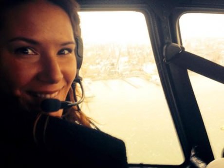 Danielle Talamantes in helicopter November 1. 2014.