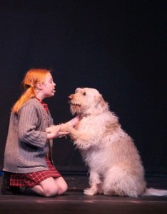 Annie ( Madelyn Mudd) and Sandy (Sunny Fernandes), Photo by Laurie Mudd.