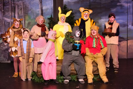 The cast of 'Winnie the Poo: A Christmas Tail.' Photo courtesy of Other Voices Theatre.