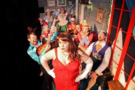 Mary Catherine Curran, center, and the cast of 'A Very Pointless Holiday Spectacular.' Photo by Ann-Marie VanTassell.