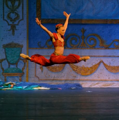 moscow ballets elena petrachenko soars as a moor doll. Photo by Moscow Ballet.