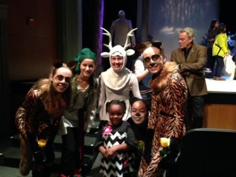 Malia Thornton and cast members after the show.