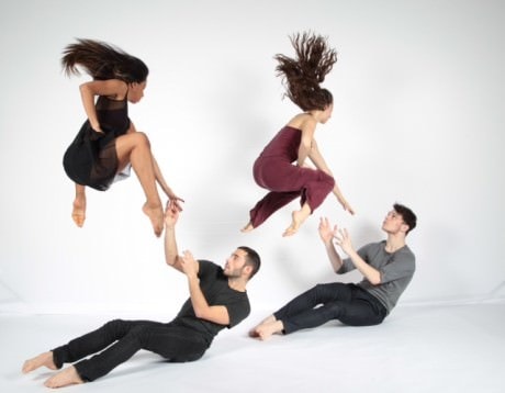 Top Left to Right... Dana Pajarillaga, CityDance Conservatory, Class of 2013 and The Juilliard School Candidate, Class of 2017;Diana Amalfitano, CityDance Conservatory, Class of 2013 and Purchase College, SUNY, Class of 2017;Bottom Left to Right: Robert J. Priore, CityDance OnStage Ignite Artist; and Matthew McLaughlin, CityDance Conservatory, Class of 2013 and Purchase College, SUNY, Class of 2017. Photo courtesy of CityDance. 