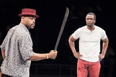 (L to R) KenYatta Rogers as Mister and Bowman Wright as King in King Hedley II at Arena Stage at the Mead Center for American Theater, February 6-March 8, 2015. Photo by C. Stanley Photography.