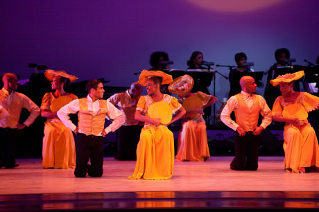 Alvin Ailey American Dance Theater with Sweet Honey in the Rock in Alvin Ailey's Revelations. Photo by Christopher Duggan.
