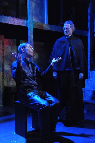 Charles Matheny as Thomas Becket, Ray Schultz as the Fourth Tempter. Photo by Stan Barouh.