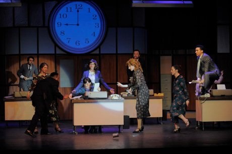The cast of '9 to 5.' Photo courtesy of Riverside Center Dinner Theater.
