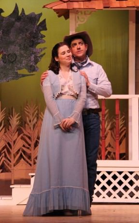 Tara Waters as Laurey and Matt Usina as Curly. Photo courtesy of Port Tobacco Players.