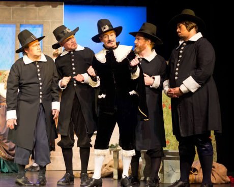Gregort Stuart (Center) and his fellow Puritans. Photo by Harvey Levine.