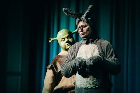 James Gilbert (Shrek) and Greg Quinn (Donkey). Photo by Kevin Grall.  