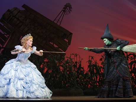 Alyssa Fox (Elphaba) and Carrie St. Louis (Glinda) in the national tour of 'Wicked.' Photo by Joan Marcus. 