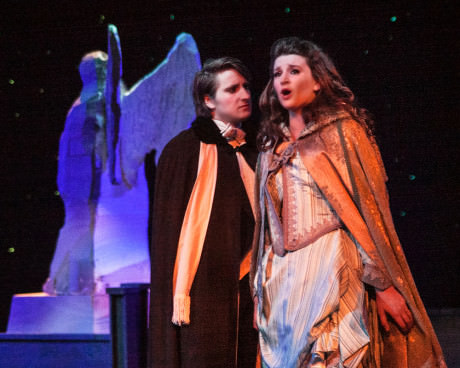 Raoul (Jeffrey Walter) and Christine (Laura Sparks). Photo by  Rosemary Malecki and AACC.
