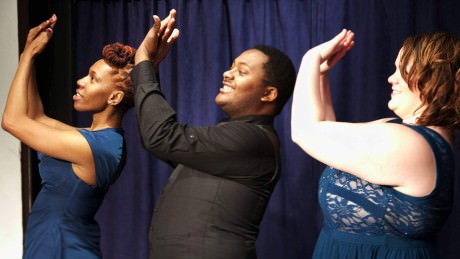 Attey Harper, Donnell Morina, and Melissa Volkery appear as Chiffon, Ronnie, and Crystal. Photo by John Cholod.