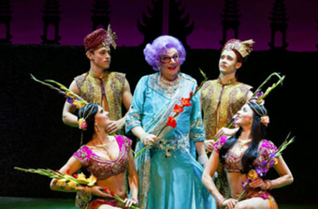 Dame Edna and Bollywood Dancers. Photo credit Craig Schwartz.