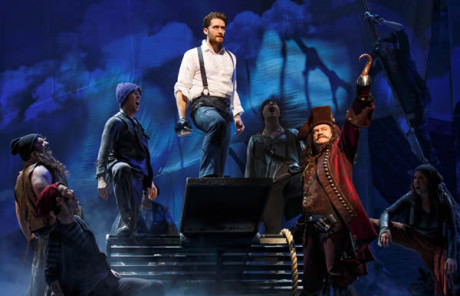 Matthew Morrison (center) and Kelsey Grammer (Captain Hook, front right) with the ensemble of 'Finding Neverland.' Photo by Carol Rosegg.