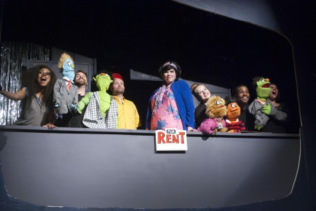The cast of 'Avenue Q':  With CiCi Monáe, Adam Cooley, Ken Jordan, Danielle Robinette, Erin Adams, Lawrence D Bryant IV and Zoe Kanter. Photo courtesy of Stillpointe Theatre Initiative.